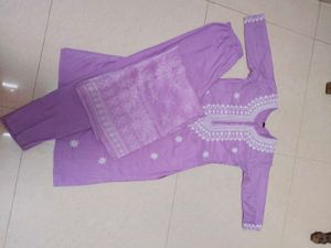 Lavender Embroidered Kurta Set