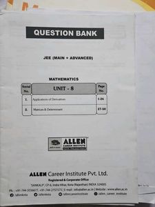 Allen Maths JEE Advanced and question banks