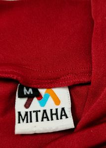Mitaha Maroon One Side Off-shoulder Top