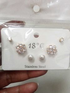 2 rings and 3 pair  earrings set