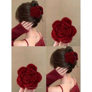 Red Rose Hair Claw Clip