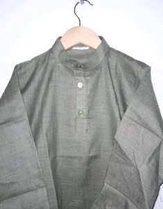 Olive Green Kurta &amp; White Payjama Set ( Boys )