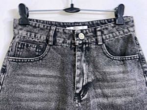 Distressed Denim Shorts with Rhinestone Fringe