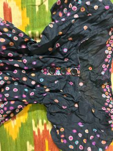 ✮⋆˙Black Abstract Babydoll top