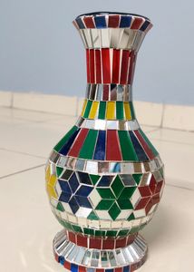 Mosaic Mirrored Vase Flower Pot