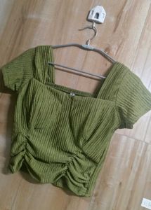 Chic Ruched padded Square Neck Top