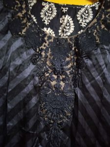 Stylish Black Printed Kurta Set with Dupatta