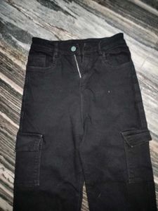 Black Cargo Jeans