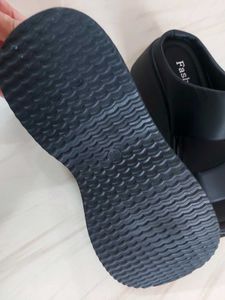 Black Platform Slide Sandals