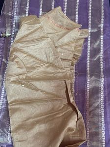 Purple Striped Saree with Gold Accents