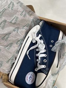 Stylish Navy Blue High-Top Sneakers