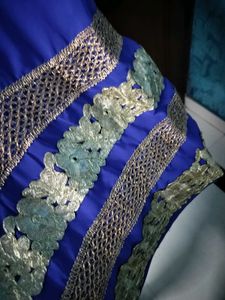Blue &amp; Gold Embellished Top