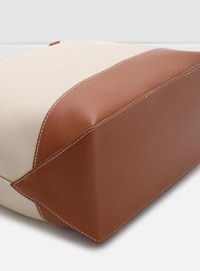 Max Beige &amp; Brown Colourblocked Tote Bag