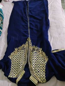 Elegant Blue Embroidered Ethnic Gown