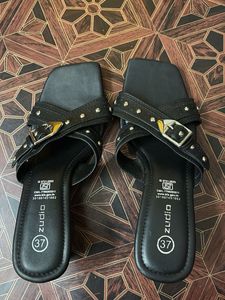 Stylish Black Embellished Sandals