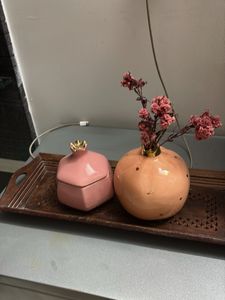 Pomegranate Trinket pot Set with tray