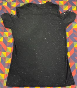 Sparkly Cold Shoulder Top
