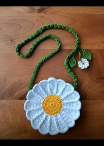 Handmade Daisy Crochet Sling Bag