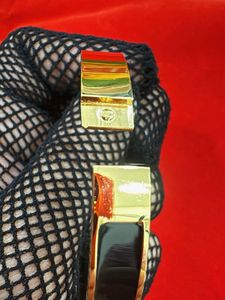 Elegant Gold &amp; Black Bangle Bracelet