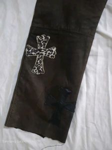 polo chrome hearts customize Gothic Print  Leather