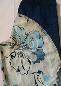 Men's Blue Floral Swim Short