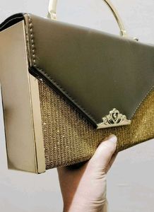 Sparkling Gold &amp; Brown Clutch