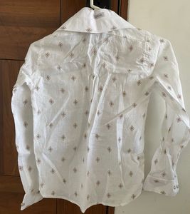 Men's White Diamond Print Shirt