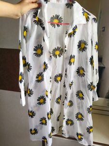 Daisy Print Sheer cute shirt(skirt available)