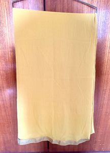 Yellow dupatta  with Gold Border