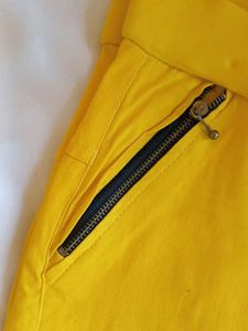 Bright Yellow Slim Fit Pants