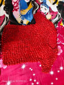 Red silk Top