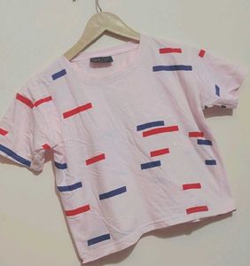 Light Pink Crop Top T-shirt For 30 Bust