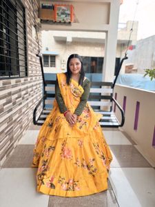 Floral Yellow Lehenga