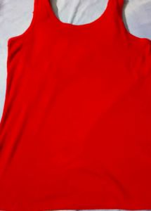Red Ruffled Tank Top