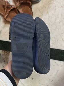 Navy Blue Polka Dot Slides