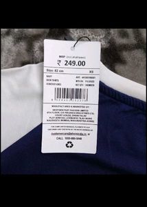 XS size Shein Navy Blue &amp; White Cropped Top