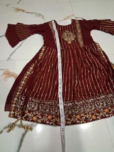 Stunning Maroon Kurta Set with Sharara