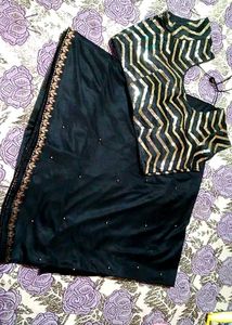Elegant Black Saree with Blouse