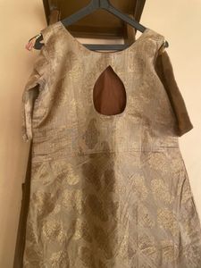 Elegant Gold Patterned Ethnic Gown