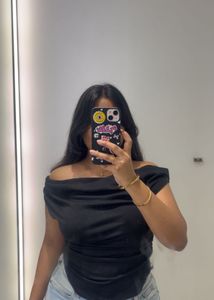 Off-Shoulder Black Top