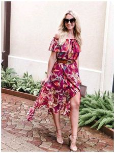 Boho Off-Shoulder Floral Maxi Dress