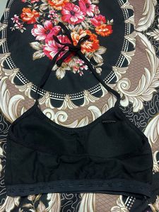 Comfortable Black Halter Bra free size bust