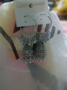Elegant Silver Jhumka Earrings