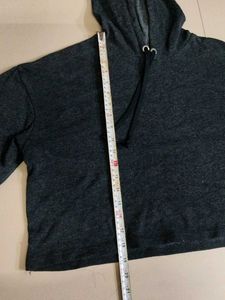 H&amp;M Dark Grey Cropped Hoodie
