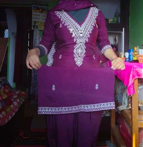Beautiful Purple Kurta Set with Dupatta