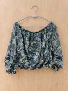 shimmer off-shoulder floral top