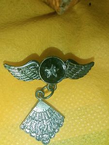 Vintage Wing &amp; Fan Charm Brooch