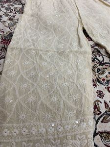 Embroidered Chikankari Kurta (White Co-ord set)