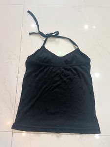 Sleek Black Halter Neck Camisole