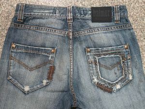 Studded Distressed Blue Denim Jeans
